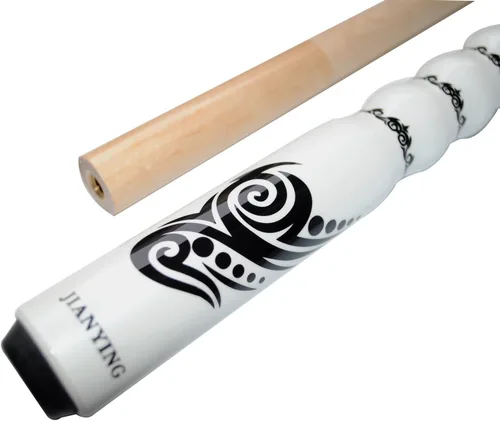 Miniatura 6 de Palo de billar de 58", kit de tacos de billar ergonómicos de madera dura de arce de 2 piezas de 13 mm, 19/20/21 onzas Blanco