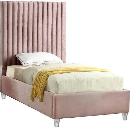 Miniatura 13 de Meridian Furniture CandaceCream-F Colección Candace Moderna Cama matrimonial tapizada de terciopelo contemporánea, tela de terciopelo crema