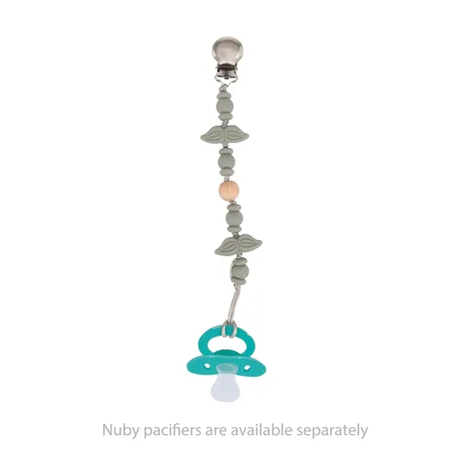 Miniatura 5 de Nuby Pacifinder Clip de silicona para chupete – Clip para chupete de bebé con práctico gancho – Bigote