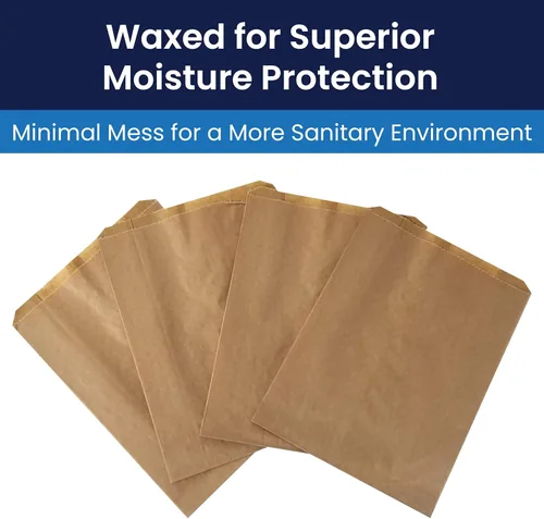 Miniatura 5 de Hospeco - GID-HOSKL-260 Bolsas de higiene femenina con refuerzo KL Waxed Kraft, 10.25” x 7.5” x 3.5”, (caja de 500)