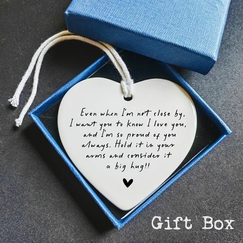 Miniatura 4 de Even When I'm Not Close By Heart - Adorno de cerámica para hermana, regalo para mi hija, adorno de corazón de Navidad, regalo de recuerdo para mejor