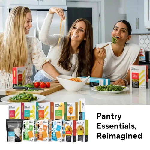 Miniatura 8 de Fiber Gourmet - Pasta de Macarrones y queso, rica en fibra, baja en calorías, pasta instantánea saludable y cremosa, con certificación Vegana y 6