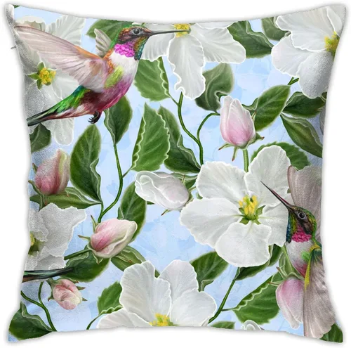 Miniatura 7 de VARUN Fundas de almohada vintage de árboles de pagoda china con patrón floral sin costuras, diseño chino azul dibujado a mano, fundas de almohada