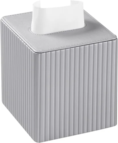 Miniatura 9 de Funda de Caja de Paños de Cuero PU Cuadrada, Soporte de Caja de Paños Rectangular con Cierre Magnético, Soporte de Paños Decorativo para Baño Dorado