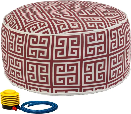 Miniatura 6 de Kozyard Taburete otomano inflable – Puf redondo portátil para uso en interiores y exteriores – Reposapiés pequeño perfecto o asiento para niños