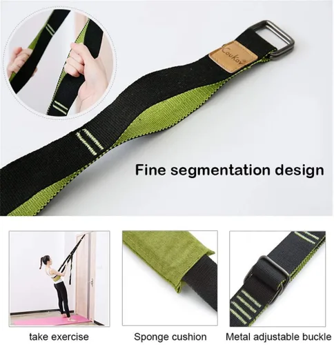 Miniatura 3 de Correa de estiramiento de yoga, fitness, correa de estiramiento de flexibilidad de puerta, mejora la flexibilidad de la pierna, cintura y espalda