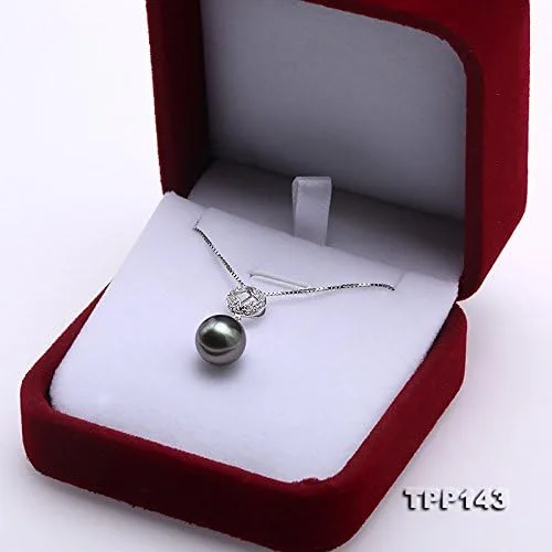 Miniatura 7 de Plata de ley jyx 9,5mm Tahitian Perla Cultivada Collar con Colgante