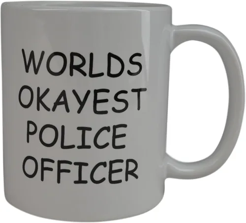 Miniatura 2 de Rogue River Tactical Divertida taza de café Wolds Okayest Police Officer Novelty Cup Gran idea de regalo para oficina, mordaza de elefante blanco