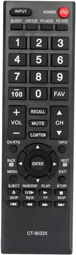 CT-90325 - Control remoto de repuesto para Toshiba TV 55S41U 32E200U 32C100U1/2 32DT1U 55HT1 55G310U 19AV600U 22AV600U 22SL400U 24SL410U 26C100U