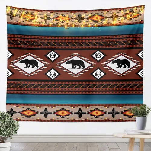 Miniatura 5 de Tapiz de vaca de las tierras altas, tapices aztecas nativos del suroeste, animales de granja, arte exótico nórdico, atrapasueños, arte de pared