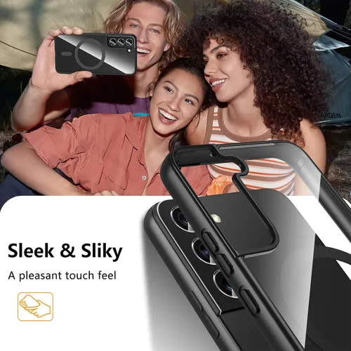 Miniatura 9 de Hensinple Funda Magnética para Samsung Galaxy S22, Funda para Teléfono Galaxy S22 [Compatible con MagSafe], Cubierta Magnética Transparente