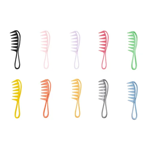 Miniatura 2 de Peine desenredante de dientes anchos para ducha, peine flexible de amplia separación, peine hueco, peine antiestático desenredante para el cabello