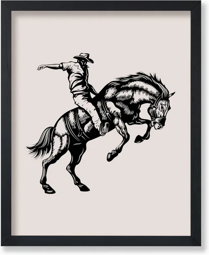 Miniatura 30 de Poster Master Póster de Rodeo marrón – Estampado retro de vaquero sobre caballo – Arte de vaquero – Arte occidental – Arte del salvaje oeste