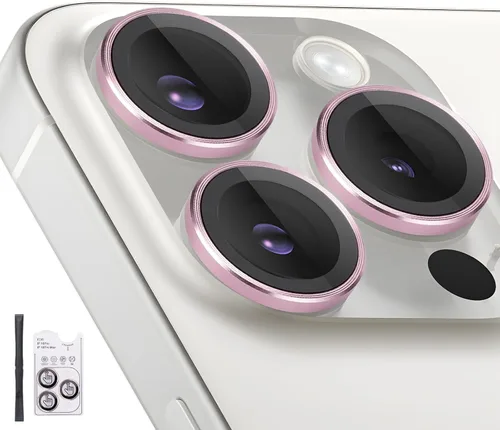 Miniatura 13 de Protector de lente de cámara para iPhone 16 Pro/iPhone 16 Pro Max, protector de lente de anillo de cámara de vidrio templado individual con bandeja