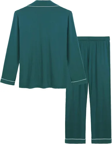 Miniatura 3 de Pijama de bambú ultra suave para mujer, juego de pijama - manga largacon botones.