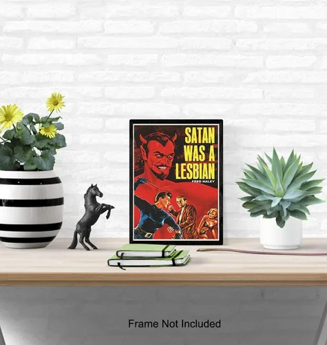 Miniatura 4 de Cartel de Satanás Era Una Lesbiana - Arte de Pared Vintage Retro de Película en Impresión - Regalos Lésbicos para Novia - Imagen Única y Genial