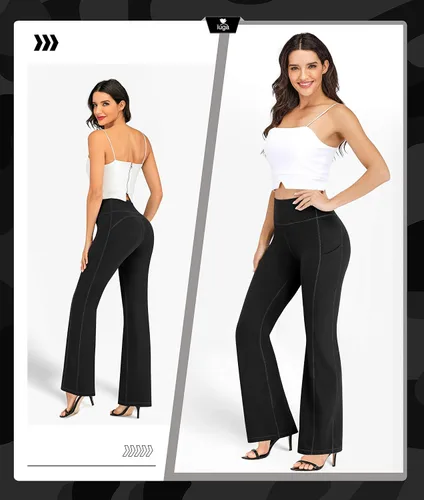 Miniatura 5 de IUGA Bootcut Yoga Pants for Women with Pockets High Waisted Workout Pants Tummy Control Bootleg Work Pants for Women