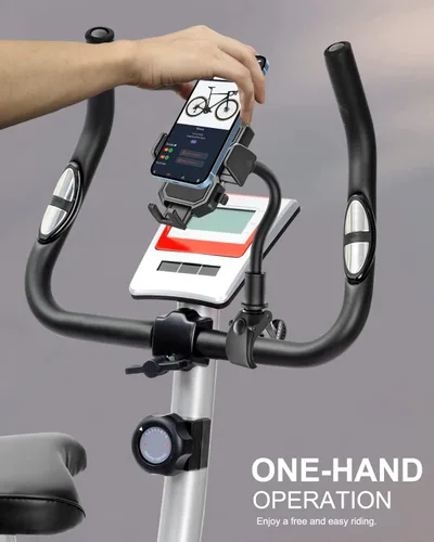 Miniatura 3 de Soporte de teléfono para bicicleta giratoria de cuello de cisne, clip para manubrio, soporte para teléfono celular para bicicleta de ejercicio