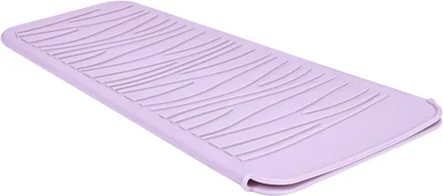 Alfombrilla de viaje de silicona resistente al calor para plancha de pelo (1 paquete, rosa malva, 11 x 5.3 pulgadas)