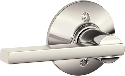 Miniatura 13 de Schlage F10 LAT 626 CEN Latitude - Manilla de puerta con moldura Century, cerradura de paso para pasillo y armario, cromo satinado