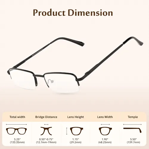 Miniatura 2 de TruVision Readers 9509 Gafas de lectura 1/3 PK, para hombres y mujeres +1.00-4.00 09h-3 Gunmetal