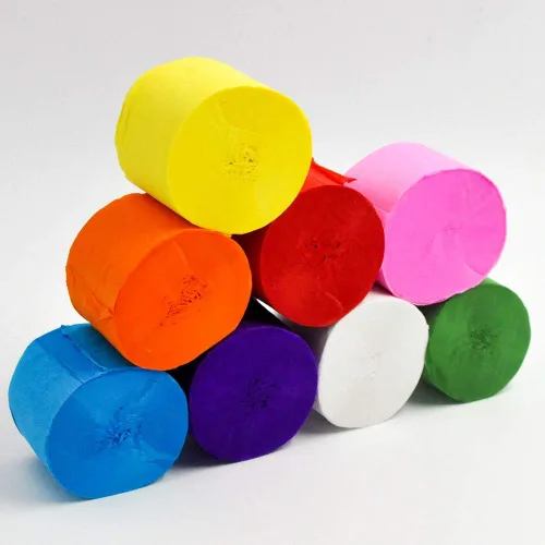 8 rollos de serpentinas de papel crepé en 8 colores, boda, cumpleaños, baby shower, graduación, colorido telón de fondo de decoración de fiesta de