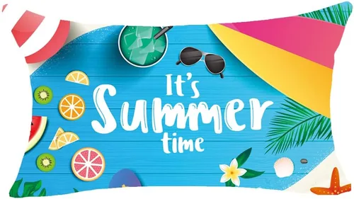 Miniatura 3 de LIPOR Juego de 4 fundas de almohada lumbares de algodón y lino con texto en inglés "It's Summer Time Life is Better in Flipflok", para sofá, 12 x 20
