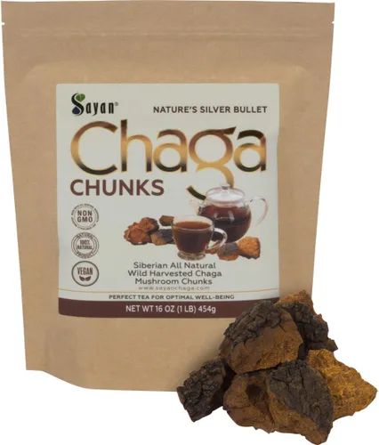 Miniatura 2 de Sayan Paquete de bienestar natural, trozos de hongos chaga siberianos y tabletas minerales de resina negra Shilajit orgánica pura, apoyo
