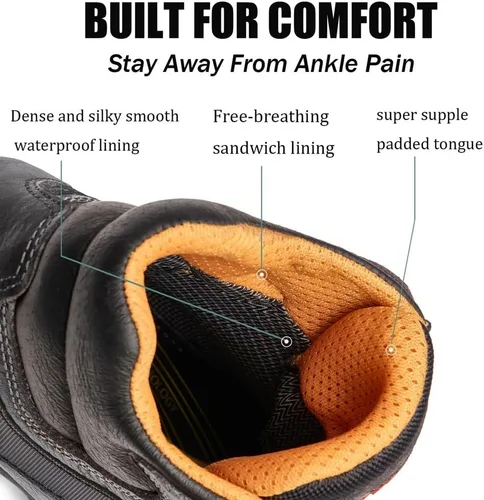 Miniatura 6 de SUREWAY Men's 6" Soft/Steel Toe Heavy Duty Waterproof Work Boot - Leather,Lace Up,Oil/Slip Resistant Dual-Density Comfortable Outsole,EH