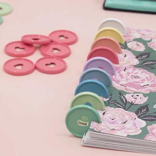 Miniatura 5 de Craftelier - Anillas de Disco M Metálicas con Corte de Troquel en Forma de Corazón para Encuadernación de Scrapbooking para Planners, Agendas