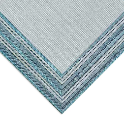 Miniatura 7 de Liora Manne Carmel - Alfombra tejida de perfil bajo de fácil cuidado para interiores y exteriores, color aguamarina, 6 pies 6 pulgadas x 9 pies 4