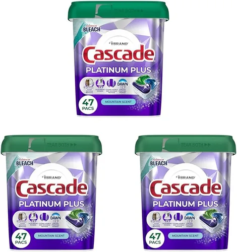 Miniatura 14 de Cápsulas Cascade Platinum Plus para lavavajillas, detergente para lavavajillas, jabón detergente para platos, Mountain, 19