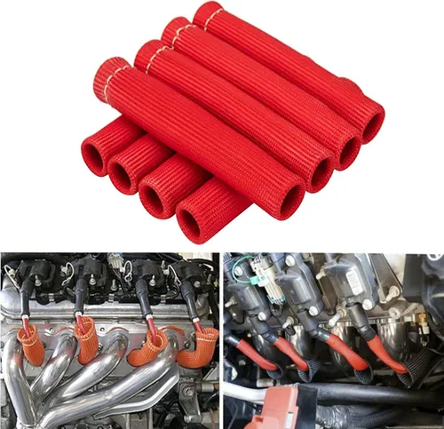 Miniatura 7 de Protector térmico y funda de alambre de bujía de titanio, protección de alta temperatura de 2500 F, paquete de 8
