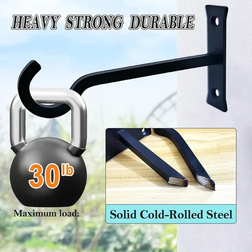 Miniatura 15 de QIEGL Soporte colgante para plantas de 6 pulgadas, gancho de metal para plantas, gancho de pastor decorativo para colgar linternas, comedero
