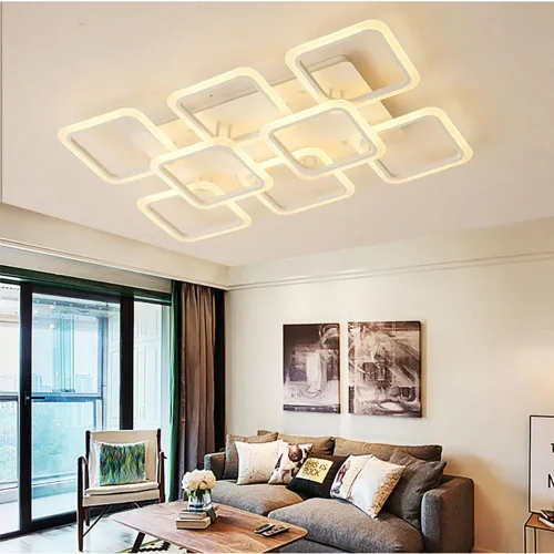 Miniatura 15 de Lámpara LED de techo regulable, 5 luces de techo de 23 pulgadas, montaje empotrado, lámpara de 80 W para sala de estar, dormitorio, cocina