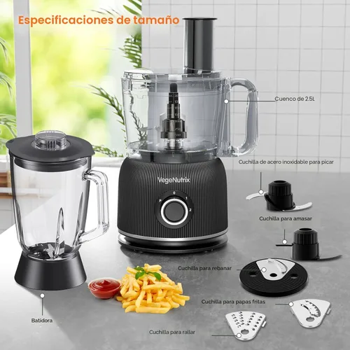 Miniatura 7 de Combo de procesador de alimentos y licuadora, picadora de alimentos de 88 onzas para carne, verduras y masa, licuadora de tarro de vidrio de 70