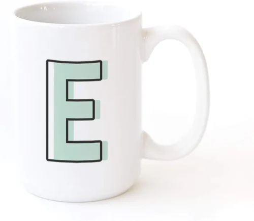 Miniatura 4 de The Cotton & Canvas Co. Candy Pop - Taza de café personalizada con monograma inicial con letra H y cerámica, para ella, para él