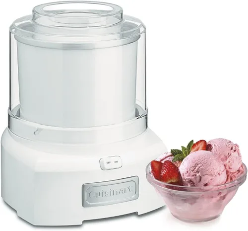 Miniatura 3 de Cuisinart Máquina para hacer helados, sorbete de 1.5 cuartos de galón, máquina de yogur congelado, doble aislamiento, blanco, ICE-21P1 y bandeja