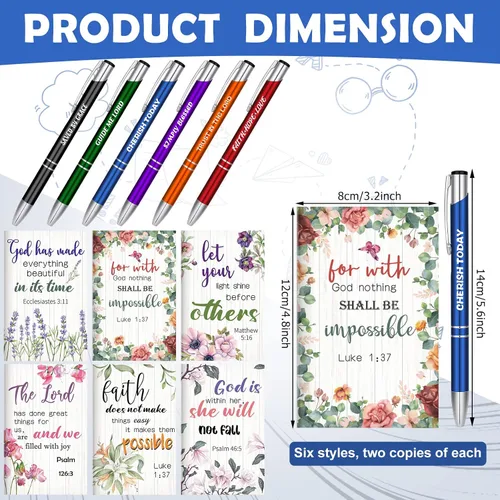 Miniatura 3 de Geyee 24 Piezas Regalos Cristianos para Mujeres al Por Mayor Regalos de Navidad Mini Blocs de Notas Religiosos y Bolígrafos Premios Regalo Diarios