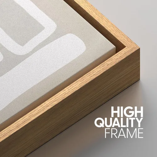 Miniatura 657 de SIGNWIN Lienzo enmarcado para pared, arte con pinceladas de flujo neutro en tonos beige abstractos, ilustraciones, arte moderno, decorativo