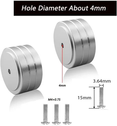 Miniatura 2 de Tertullus 4 juegos de pies de altavoz de aluminio de alta fidelidad de alta fidelidad, picos de base de choque, 1.575 x 0.787 in, almohadilla