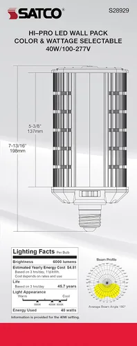 Miniatura 9 de Satco 40 W/LED/WP/CCT/E26/100-277 V