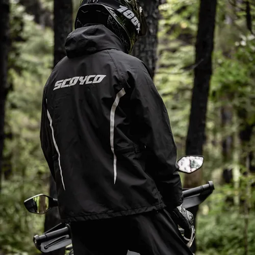 Miniatura 5 de Scoyco Chaquetas impermeables para hombre, chaqueta impermeable ligera para exteriores con capucha