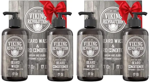 Miniatura 8 de Viking Revolution Acondicionador para barba con aceite de argán y jojoba - Suaviza y fortalece - Aroma natural a menta y eucalipto - Acondicionador