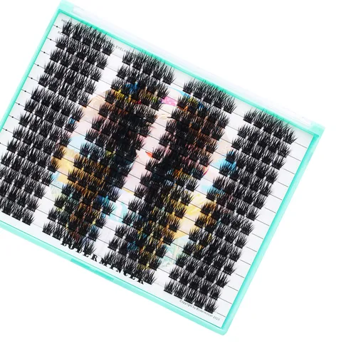 Miniatura 5 de Bodermincer XXXL Tray D Curl 280 racimos de extensiones de pestañas para bricolaje en casa (kit de pestañas de 0.472 in)