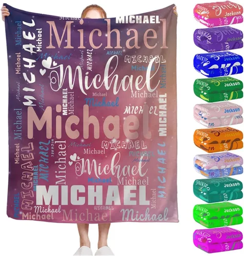 Miniatura 15 de Manta personalizada con nombre para niños, niñas, niños, adultos, hombres y mujeres, mantas personalizadas con nombre, regalos personalizados