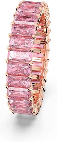Miniatura 3 de Swarovski Colección de anillos de cristal Matrix, cristal rosa, acabado en tono oro rosa