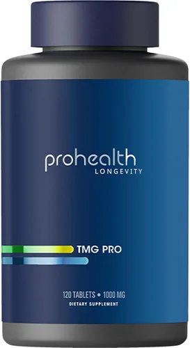 ProHealth Longevidad | TMG Supplements (trimetilglicina), betaína anhidra - 1,000 mg, 120 tabletas - Soporte de metilación (120 unidades (paquete de
