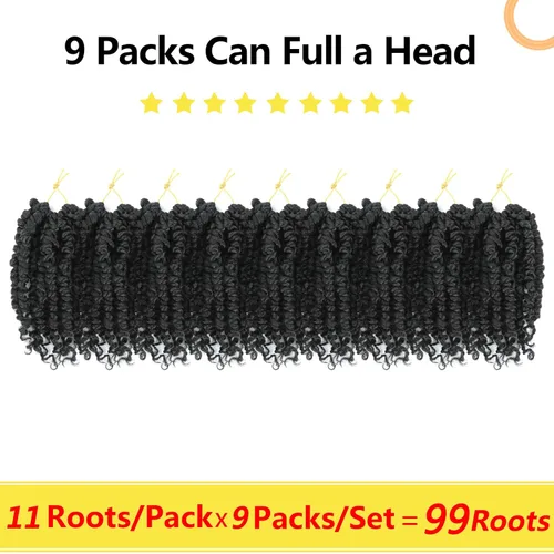 Miniatura 3 de Fulcrum Pelo de ganchillo Passion Twist de 8 pulgadas, 9 paquetes de cabello pretrenzado y prerrizado para mujeres negras (8 pulgadas