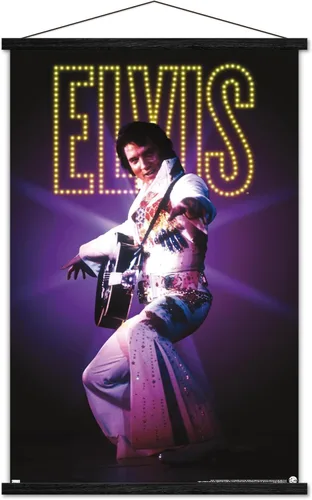 Miniatura 8 de Trends International Elvis Presley - Póster de pared de traje, 22.37 x 34.00 pulgadas, paquete de impresión premium y colgador de madera de haya